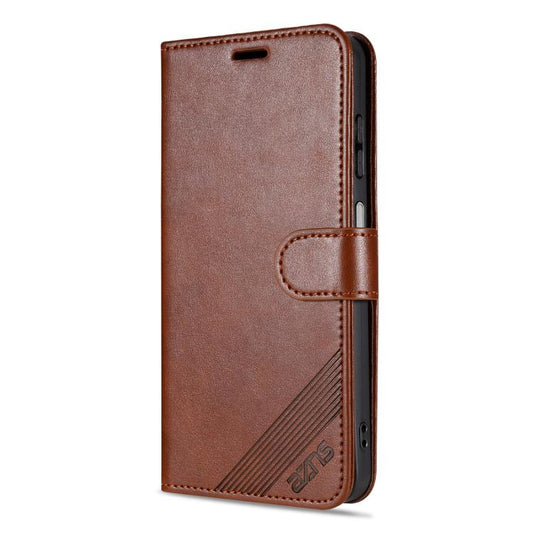 Pour Huawei nova 14 Ultra 5G Étui de téléphone en cuir à rabat texturé en peau de mouton AZNS (marron)