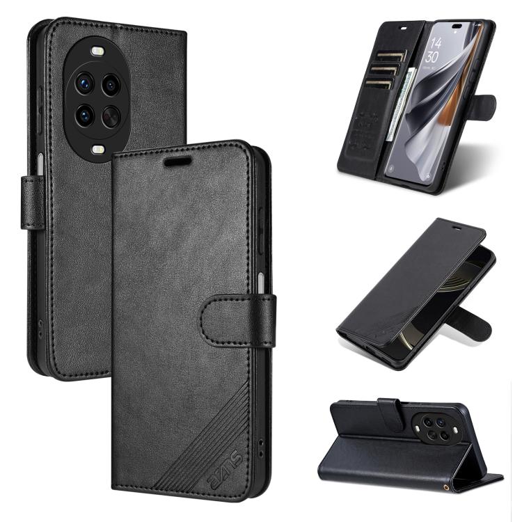 For Huawei nova 14 Ultra 5G AZNS Sheepskin Texture Flip Leather Phone Case(Black)