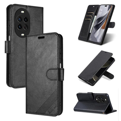 For Huawei nova 14 Ultra 5G AZNS Sheepskin Texture Flip Leather Phone Case(Black)