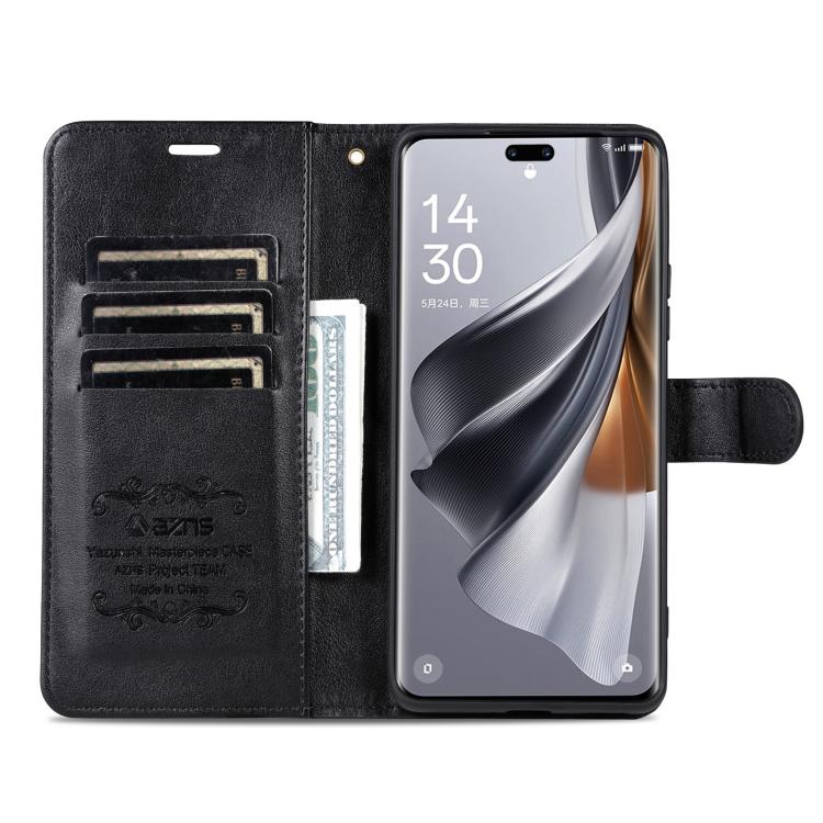 For Huawei nova 14 Ultra 5G AZNS Sheepskin Texture Flip Leather Phone Case(Black)
