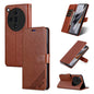 Pour étui de téléphone en cuir à rabat texturé en peau de mouton OPPO Find X7 AZNS (marron)
