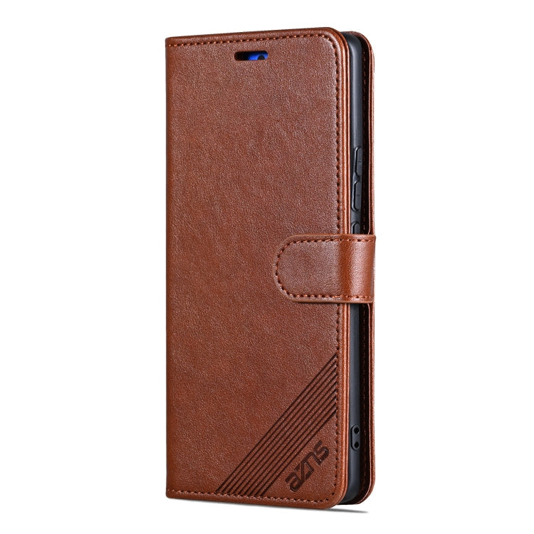 For OPPO Find X7 Ultra AZNS Sheepskin Texture Flip Leather Phone Case(Brown)