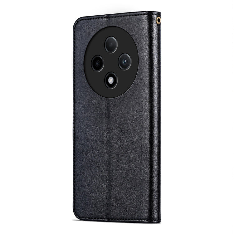For OPPO A3 Pro 5G AZNS Sheepskin Texture Flip Leather Phone Case(Black)