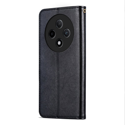 For OPPO A3 Pro 5G AZNS Sheepskin Texture Flip Leather Phone Case(Black)