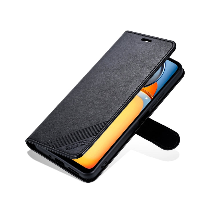 For OPPO A3 Energy / A3x 5G AZNS Sheepskin Texture Flip Leather Phone Case(Black)