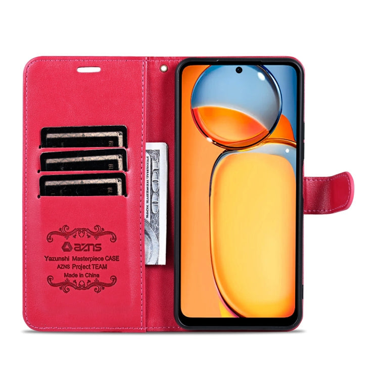 For OPPO A3 Energy / A3x 5G AZNS Sheepskin Texture Flip Leather Phone Case(Red)