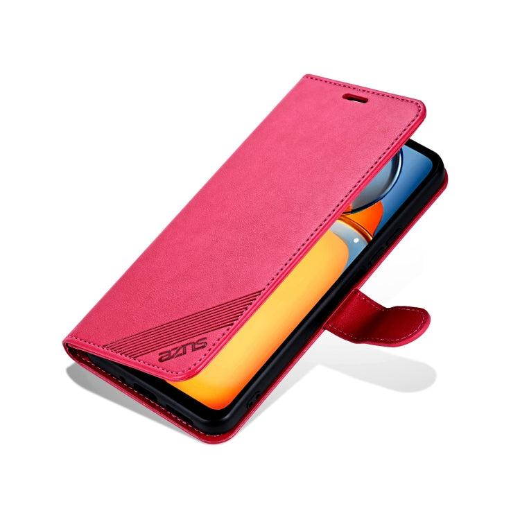 For OPPO A3 Energy / A3x 5G AZNS Sheepskin Texture Flip Leather Phone Case(Red)