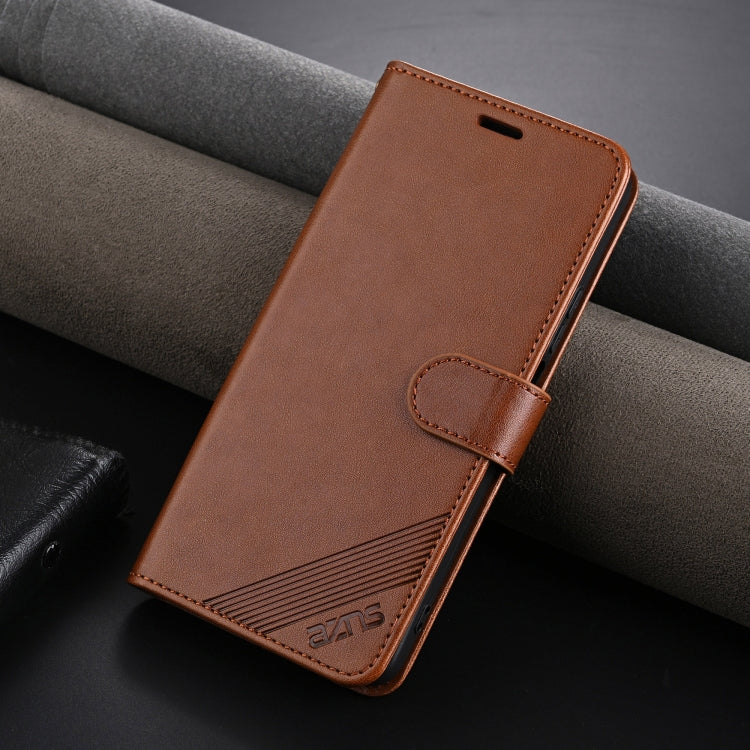 For OPPO A3 Pro 5G Global AZNS Sheepskin Texture Flip Leather Phone Case(Brown)
