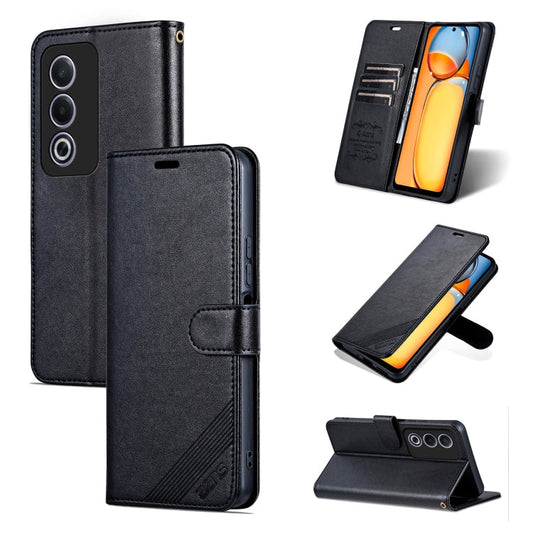 Pour OPPO K12x 5G Global AZNS Étui de téléphone en cuir rabattable avec texture peau de mouton (Noir)