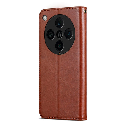 Pour étui de téléphone en cuir à rabat texturé peau de mouton AZNS pour OPPO Find X8 Pro (marron)