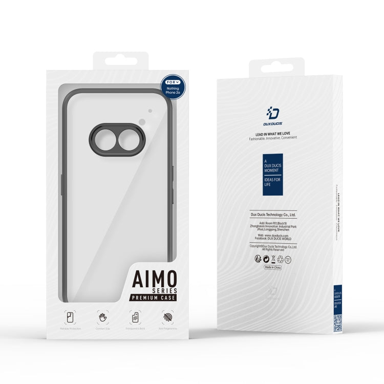 Pour Nothing Phone 2a Coque de téléphone DUX DUCIS Aimo Series TPU + PC givré (Noir)