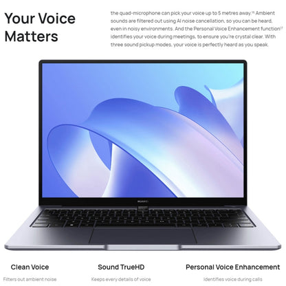 HUAWEI MateBook 14 Laptop, 16GB+512GB, 14 inch Touch Screen Windows 11 Home Chinese Version, Intel 12th Gen Core i5-1240P Integrated Graphics(Grey)