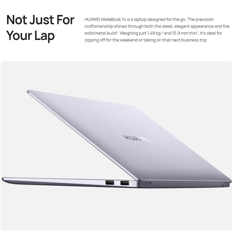 Ordinateur portable HUAWEI MateBook 14, 16 Go+1 To, écran tactile 14 pouces, Windows 11 Home version chinoise, carte graphique intégrée Intel Core i5-1240P de 12e génération (argent)