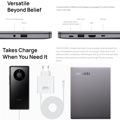 HUAWEI MateBook B3-420 Laptop, 16GB+512GB, 14 inch Windows 11 Home Chinese Version, Intel 11th Gen Core i7-1165G7 Integrated Graphics(Dark Grey)