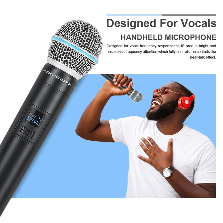 XTUGA A140-B Wireless Microphone System 4 BodyPack Headset Lavalier Microphone(AU Plug)