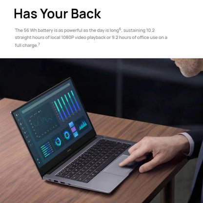 Ordinateur portable HUAWEI MateBook B3-430, 8 Go+512 Go, 14 pouces Windows 11 Home Version chinoise, Processeur Intel Core i5-1240P de 12e génération avec carte graphique intégrée (Gris foncé)