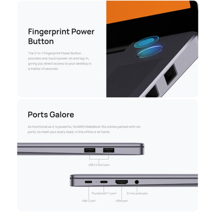 HUAWEI MateBook 16s Laptop, 16GB+512GB, 16 inch Touch Screen Windows 11 Home Chinese Version, Intel 12th Gen Core i7-12700H Integrated Graphics(Silver)
