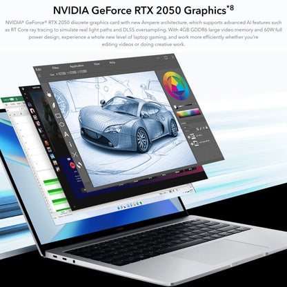 HONOR MagicBook 14 2022 Laptop, 16GB+512GB, 14 inch Windows 11 Home Chinese Version, Intel 12th Gen Core i5-12500H RTX2050 Discrete Graphics(Grey)