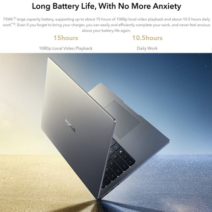 PC Portable HONOR MagicBook 14 2022, 16 Go+512 Go, 14 pouces Windows 11 Familial Version Chinoise, Intel Core i5-12500H de 12e génération, Carte Graphique Dédiée RTX2050 (Gris)