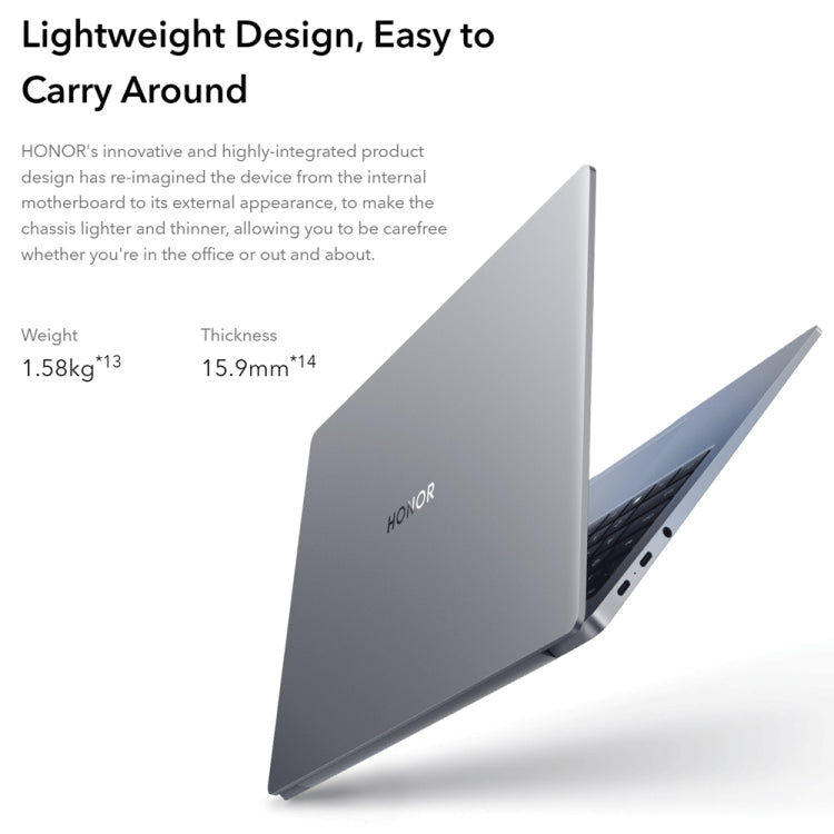 HONOR MagicBook 14 2022 Laptop, 16GB+512GB, 14 inch Windows 11 Home Chinese Version, Intel 12th Gen Core i5-12500H RTX2050 Discrete Graphics(Grey)