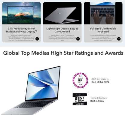 HONOR MagicBook 14 2022 Laptop, 16GB+512GB, 14 inch Windows 11 Home Chinese Version, Intel 12th Gen Core i5-12500H RTX2050 Discrete Graphics(Grey)