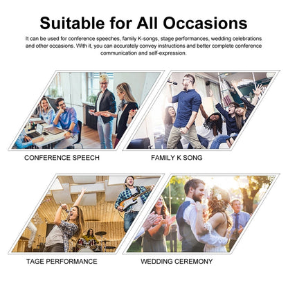 XTUGA A140-H Wireless Microphone System 4 Channel UHF Handheld Microphone(UK Plug)