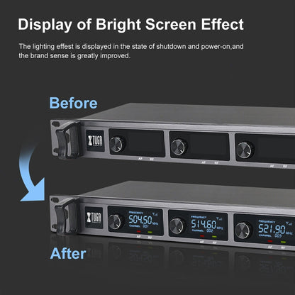 XTUGA A140-HB Wireless Microphone System 4 Channel Handheld Lavalier Headset Microphone(AU Plug)