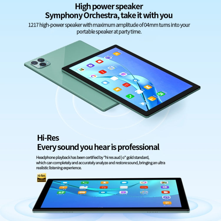 BDF P50 4G LTE Tablet PC 10.1 inch, 6GB+128GB, Android 12 MTK6762 Octa Core, Support Dual SIM, EU Plug(Silver)