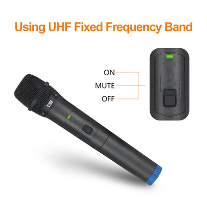 XTUGA S400 Professional 4-Channel UHF Wireless Microphone System with 4 Handheld Microphone(EU Plug)