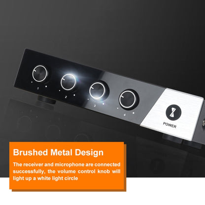 XTUGA S400 Professional 4-Channel UHF Wireless Microphone System with 4 Handheld Microphone(EU Plug)