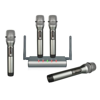 Système de microphone sans fil professionnel XTUGA U-F4600 UHF 4 canaux avec 4 microphones portables (prise US)