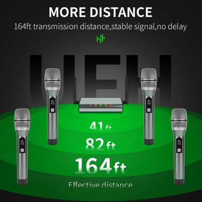 Système de microphone sans fil professionnel XTUGA U-F4600 UHF 4 canaux avec 4 microphones portables (prise US)