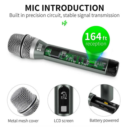 Système de microphone sans fil professionnel XTUGA U-F4600 UHF 4 canaux avec 4 microphones portables (prise US)
