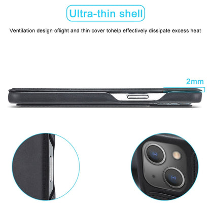 For iPhone 15 Plus LC.IMEEKE Hon Ancient Series Flip Leather Phone Case(Black)