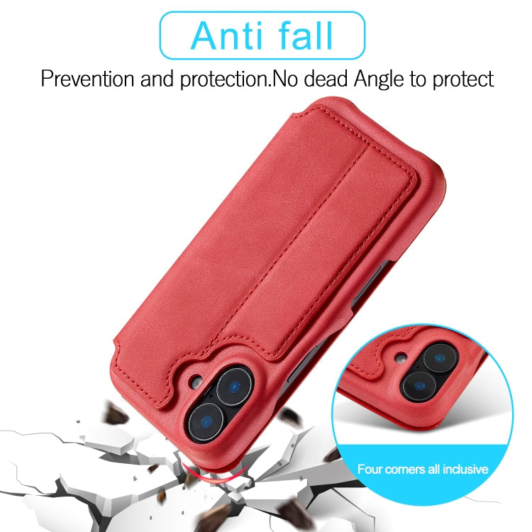 For iPhone 15 Plus LC.IMEEKE Hon Ancient Series Flip Leather Phone Case(Red)