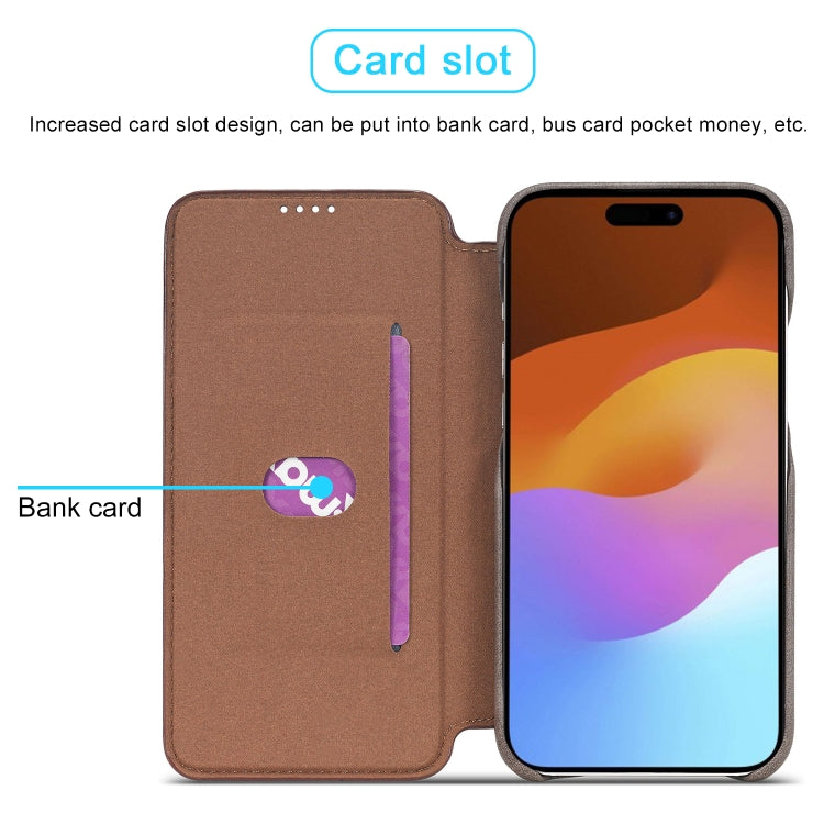 For iPhone 15 Plus LC.IMEEKE Hon Ancient Series Flip Leather Phone Case(Coffee)