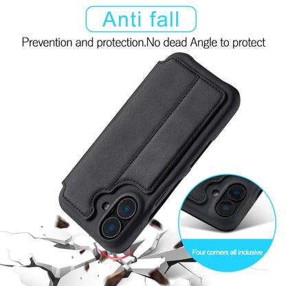 For iPhone 15 LC.IMEEKE Hon Ancient Series Flip Leather Phone Case(Black)