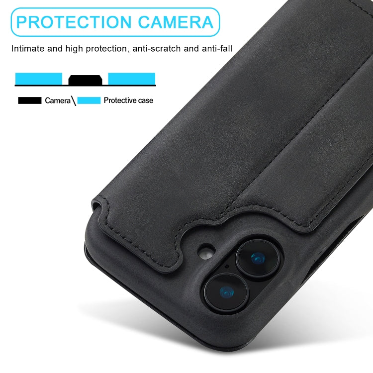 For iPhone 15 LC.IMEEKE Hon Ancient Series Flip Leather Phone Case(Black)