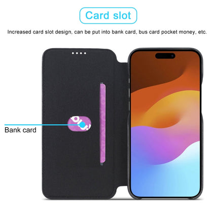 For iPhone 15 LC.IMEEKE Hon Ancient Series Flip Leather Phone Case(Black)