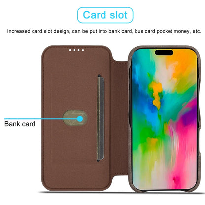 For iPhone 15 LC.IMEEKE Hon Ancient Series Flip Leather Phone Case(Coffee)