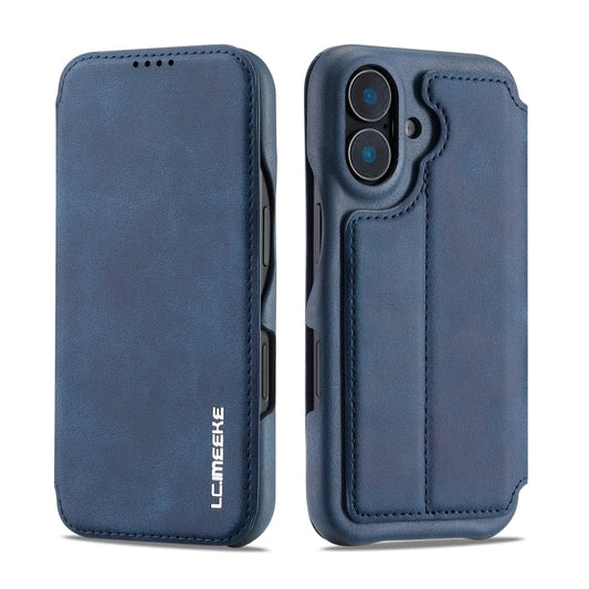 Pour iPhone 15 LC.IMEEKE Hon Ancient Series Étui portefeuille en cuir (bleu)
