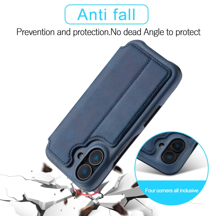 Pour iPhone 15 LC.IMEEKE Hon Ancient Series Étui portefeuille en cuir (bleu)