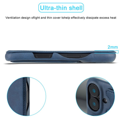 Pour iPhone 15 LC.IMEEKE Hon Ancient Series Étui portefeuille en cuir (bleu)