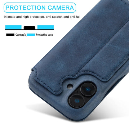 Pour iPhone 15 LC.IMEEKE Hon Ancient Series Étui portefeuille en cuir (bleu)