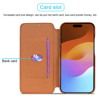 For iPhone 15 LC.IMEEKE Hon Ancient Series Flip Leather Phone Case(Brown)