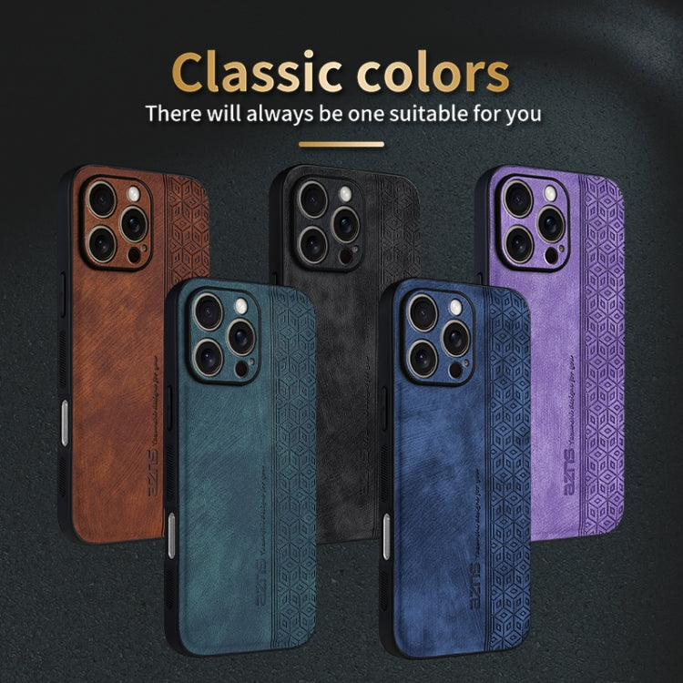 For iPhone 16 Pro Max AZNS 3D Embossed Skin Feel Phone Case(Sapphire Blue)