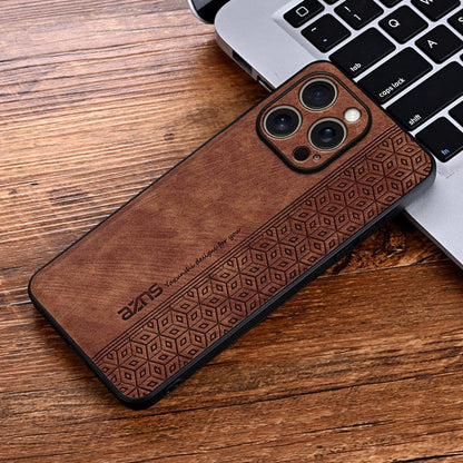 For iPhone 16 Pro Max AZNS 3D Embossed Skin Feel Phone Case(Brown)