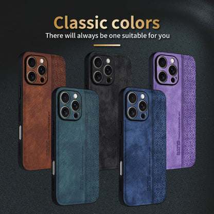 For iPhone 16 Pro AZNS 3D Embossed Skin Feel Phone Case(Purple)