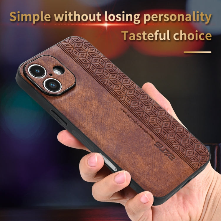 Pour iPhone 16 Coque de téléphone au toucher de peau gaufrée 3D AZNS (Noir)