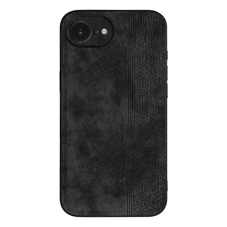 For iPhone 16e / 17e AZNS 3D Embossed Skin Feel Phone Case(Black)